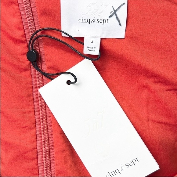 NWT CINQ SEPT 90s Mockneck Choker Cutout Square Neck Long Bell Sleeve Crop Top 2 - Picture 11 of 12